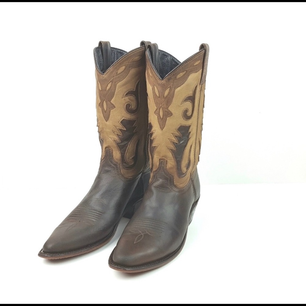 Abilene Leather Western Cowboy Boots Size 9